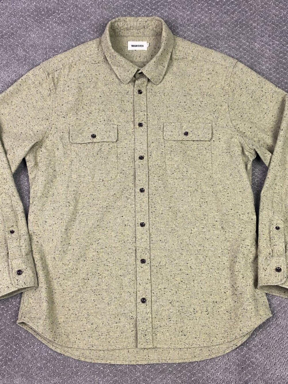 Taylor Stitch The Yosemite Shirt Mens 46 Oat Donegal Speckled Chamois Button Up